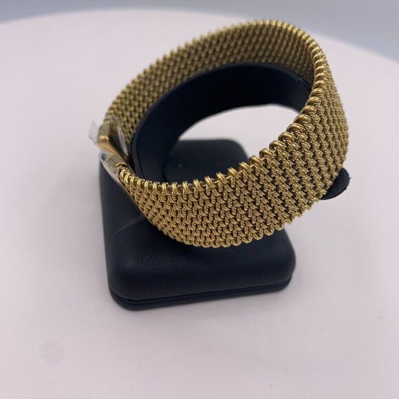 Bracelet/cuff, gold coloured stainless steel, braided mesh, new item, one size - Picture 5 of 16